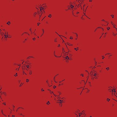 Moda tekstil, grafik, arka plan ve el sanatları için Red Oriental Çiçeksiz desen arka planı