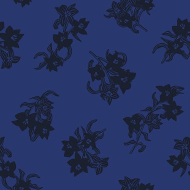 Moda tekstil, grafik, arka plan ve el sanatları için mavi doğulu kusursuz desen