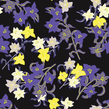 Moda tekstil, grafik, arka plan ve el sanatları için renkli doğulu çiçek desensiz arkaplan