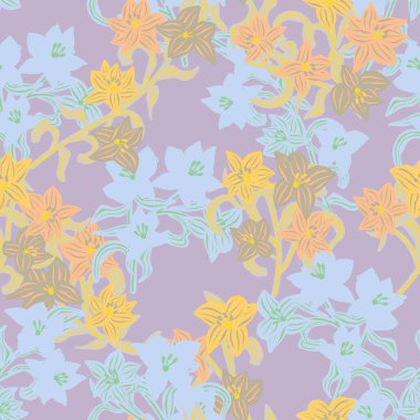 Pastels Doğu çiçek desensiz moda tekstil, grafik, arka plan ve el sanatları için arka plan