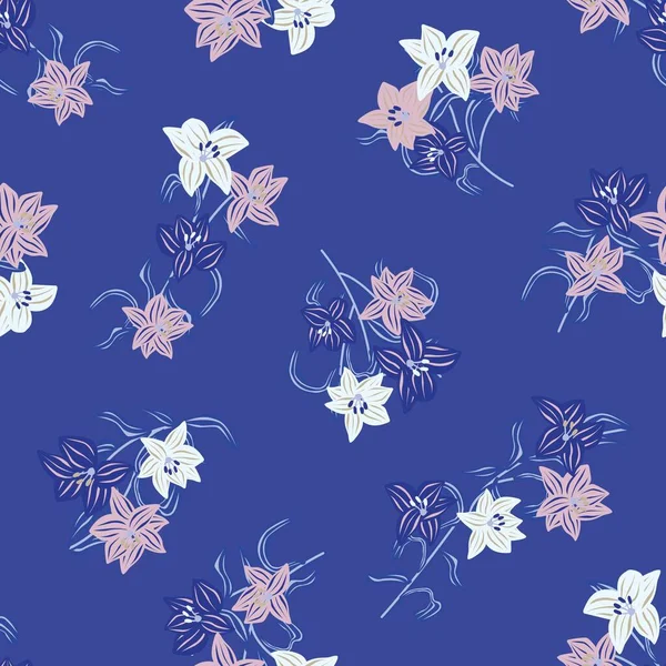 Blå Orientalisk Blommig Sömlös Mönster Bakgrund För Mode Textilier Grafik — Stock vektor