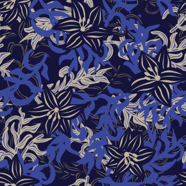 Moda tekstil, grafik, arka plan ve el sanatları için Mavi Çiçeksiz desenli arka plan