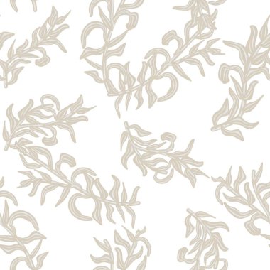 Tarafsız Renkli Tropikal Yaprak Moda tekstil, grafik ve el sanatları için kusursuz desen tasarımı