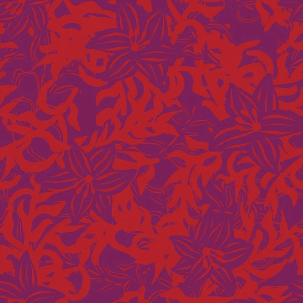 Czerwony Kwiatowy Bezszwowy Wzór Tła Dla Tekstyliów Mody Grafiki Tła — Wektor stockowy