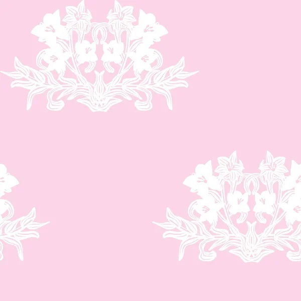 Pastelle Symmetric Floral Seamless Pattern Design Für Modetextilien Und Grafiken — Stockvektor