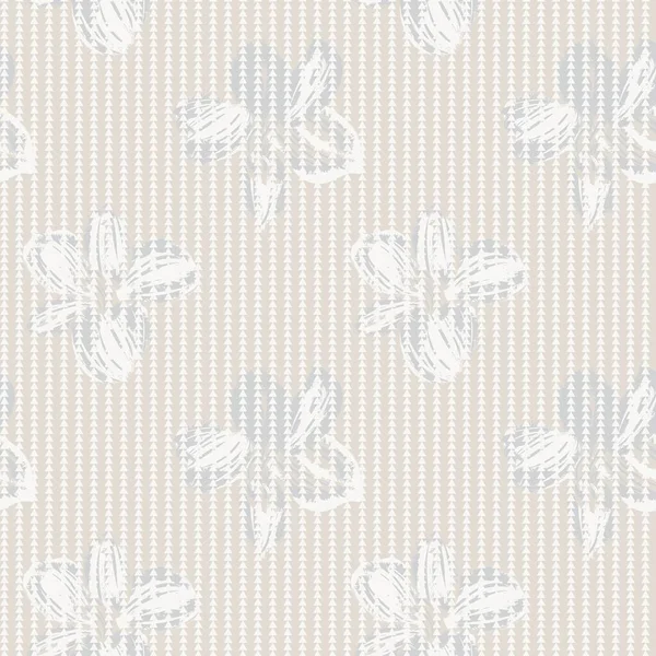 Cor Neutra Design Padrão Sem Costura Listrado Floral Para Têxteis — Vetor de Stock