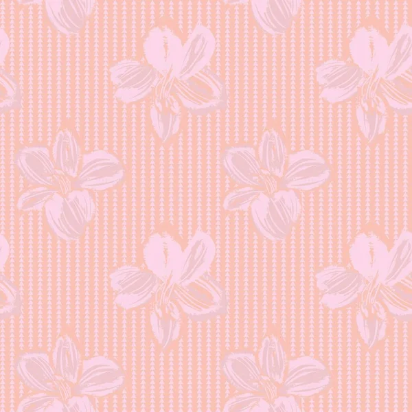 Pastell Floral Gestreiftes Nahtloses Muster Für Modetextilien Und Grafiken — Stockvektor
