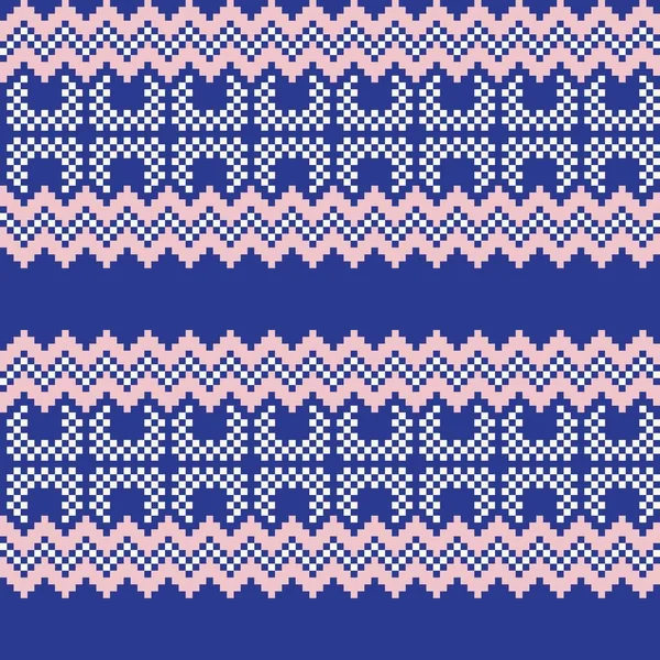 Pastel Vánoční Veletrh Isle Vzor Design Pro Módní Textil Pleteniny — Stockový vektor