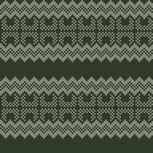 Neutral Colour Christmas Fair Isle Pattern Design Fashion Textiles Knitwear — Stock Vector