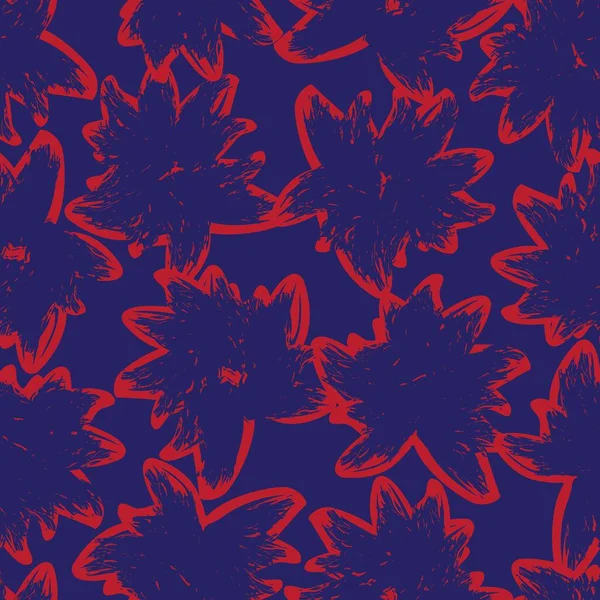 赤い抽象花のシームレスなパターンデザインのためのファッション繊維 グラフィック 背景や工芸品 — ストックベクタ