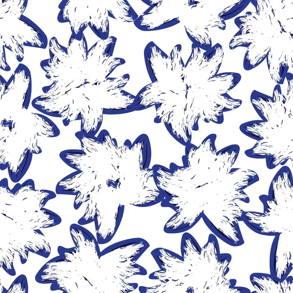 Diseño Patrón Sin Costura Floral Abstracto Azul Para Textiles Gráficos — Vector de stock