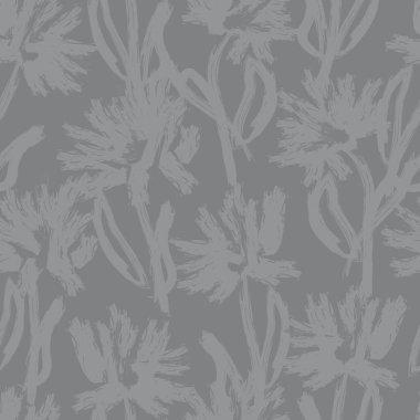 Moda tekstil, grafik, arkaplan ve el sanatları için tek renkli çiçek desensiz desen tasarımı