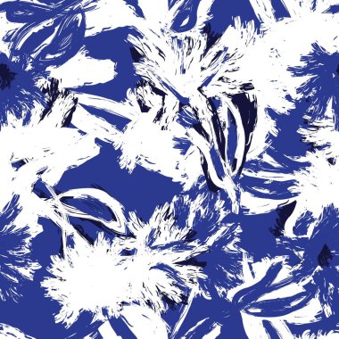 Moda tekstil, grafik, arka plan ve el sanatları için Mavi Soyut Çiçeksiz desenli tasarım