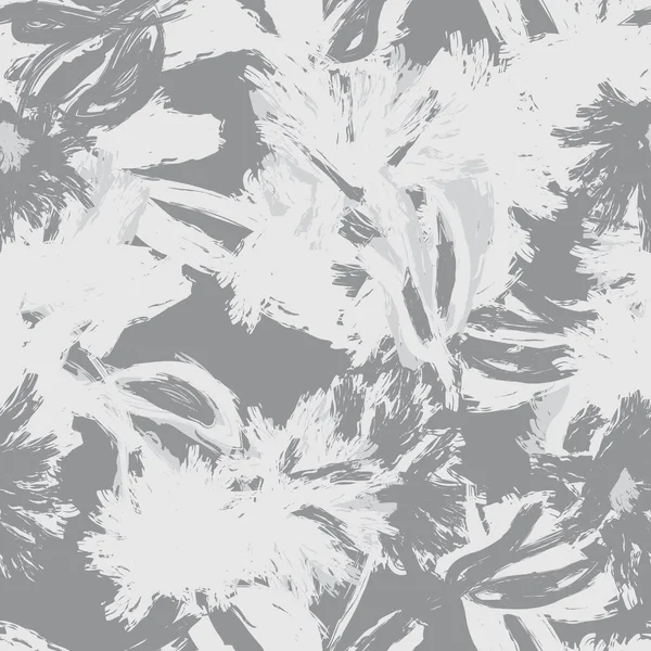 Monochrome Abstrait Floral Design Motif Sans Couture Pour Les Textiles — Image vectorielle
