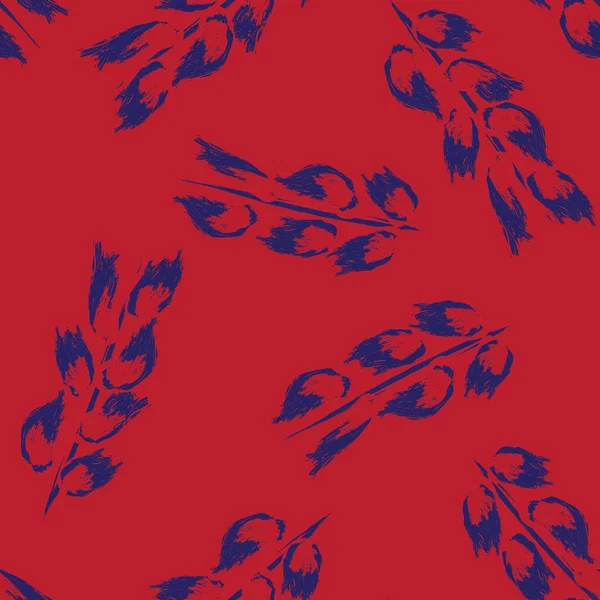 Conception Motifs Sans Couture Red Tropical Leaf Pour Les Textiles — Image vectorielle