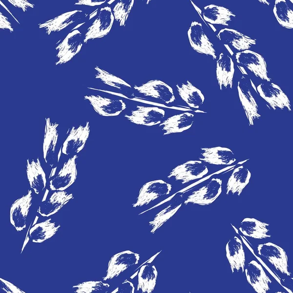 Blue Tropical Leaf Nahtloses Muster Design Für Modetextilien Grafiken Und — Stockvektor
