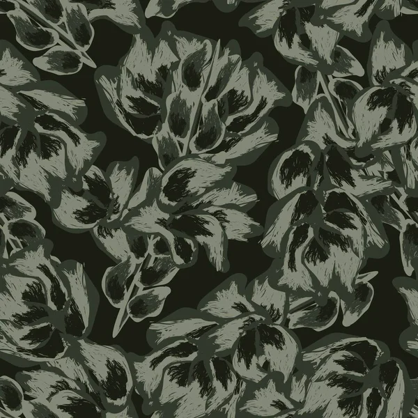 Neutrale Farbe Abstraktes Florales Nahtloses Muster Design Für Modetextilien Grafiken — Stockvektor