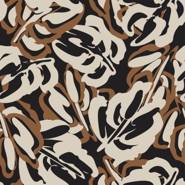 Tarafsız Renkli Tropikal Yaprak Moda tekstil, grafik ve el sanatları için kusursuz desen tasarımı