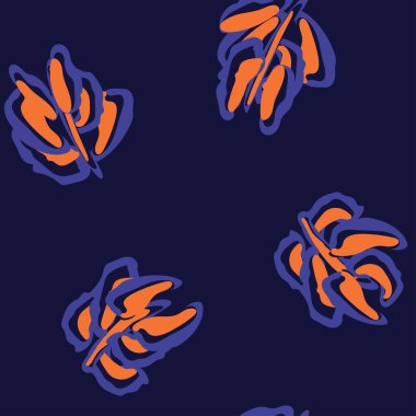 Moda tekstil, grafik ve el sanatları için renkli Tropikal Yapraksız desen tasarımı