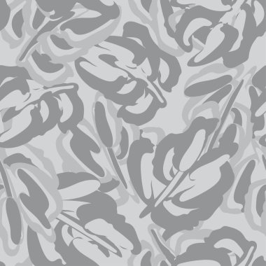 Moda tekstil, grafik ve el sanatları için tek renkli Tropikal Yaprak kusursuz desen tasarımı