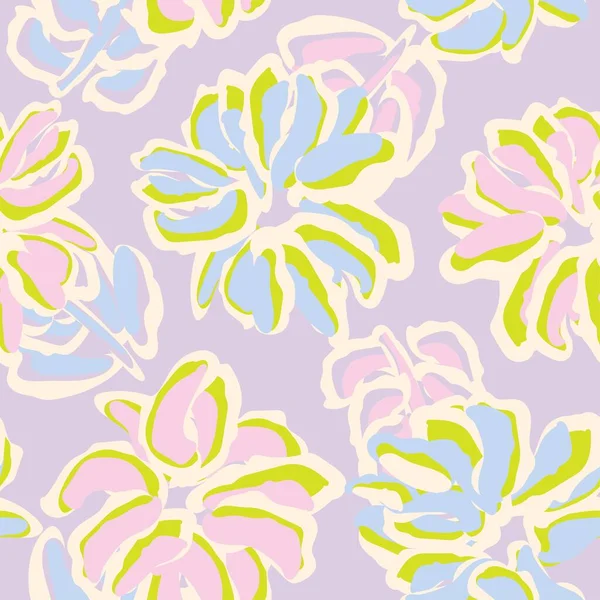 Pastell Abstraktes Florales Nahtloses Muster Design Für Modetextilien Grafiken Hintergründe Vektorgrafiken
