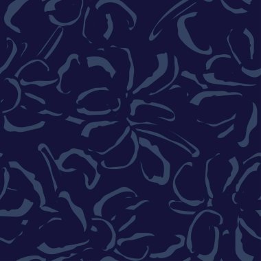 Moda tekstil, grafik, arka plan ve el sanatları için Mavi Soyut Çiçeksiz desenli tasarım