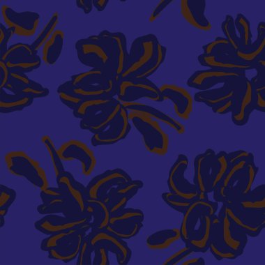 Moda tekstil, grafik, arka plan ve el sanatları için Mavi Soyut Çiçeksiz desenli tasarım