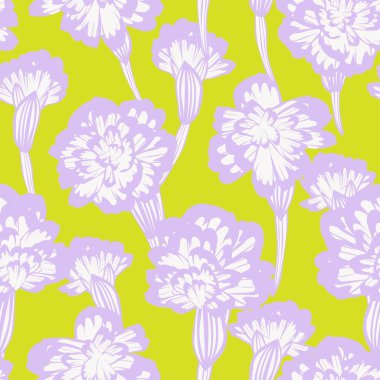 Moda tekstil, grafik, arka plan ve el sanatları için renkli Botanik Çiçeksiz desenli tasarım