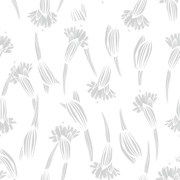Monochrome Botanical Floral Seamless Pattern Design Fashion Textiles Graphics Backgrounds — Stock Vector