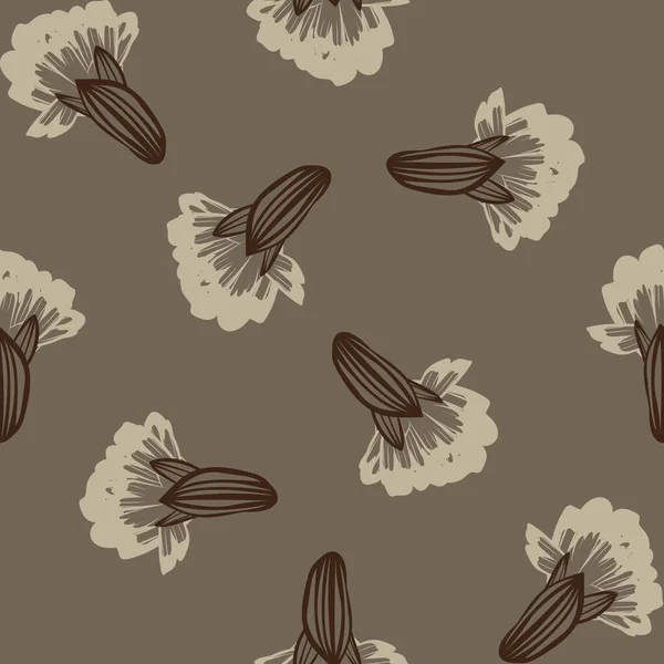 Нейтральный Цветной Ботанический Дизайн Бесшовным Рисунком Текстиля Графики Фона Ремесел — стоковый вектор