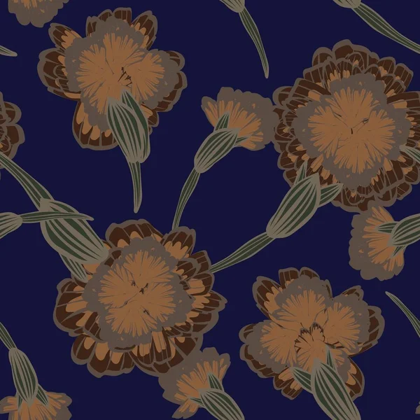 Tarafsız Renkli Botanik Çiçeksiz Moda Tekstil Grafik Arka Plan Sanatları — Stok Vektör