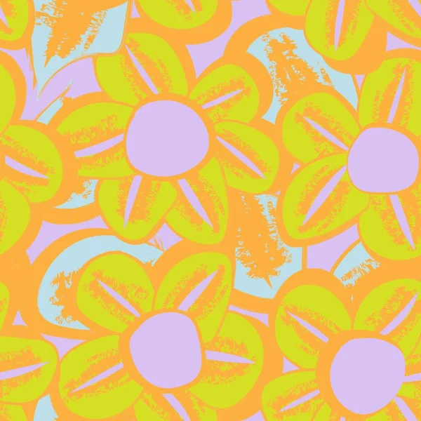 Барвистий Абстрактний Квітковий Безшовний Візерунок Модного Текстилю Графіки Фону Ремесел — стоковий вектор