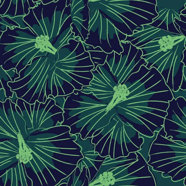 Green Abstract Floral Nahtloses Muster Design Für Modetextilien Grafiken Hintergründe — Stockvektor