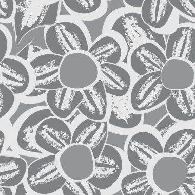 Moda tekstil, grafik, arkaplan ve el sanatları için tek renkli çiçek desensiz desen tasarımı