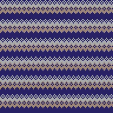 Mavi Sembol, örgü, moda tekstili, grafikler için pürüzsüz desensiz ada tasarımı