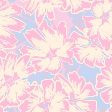 Moda tekstil, grafik, arka plan ve el sanatları için Pastel Soyut Çiçeksiz desen tasarımı