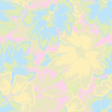 Moda tekstil, grafik, arka plan ve el sanatları için Pastel Soyut Çiçeksiz desen tasarımı