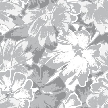 Moda tekstil, grafik, arkaplan ve el sanatları için tek renkli çiçek desensiz desen tasarımı