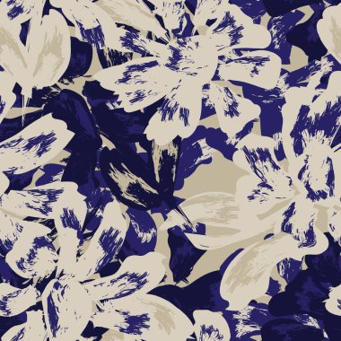 Moda tekstil, grafik, arka plan ve el sanatları için Mavi Soyut Çiçeksiz desenli tasarım