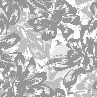 Moda tekstil, grafik, arkaplan ve el sanatları için tek renkli çiçek desensiz desen tasarımı