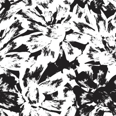 Moda tekstil, grafik, arkaplan ve el sanatları için tek renkli çiçek desensiz desen tasarımı