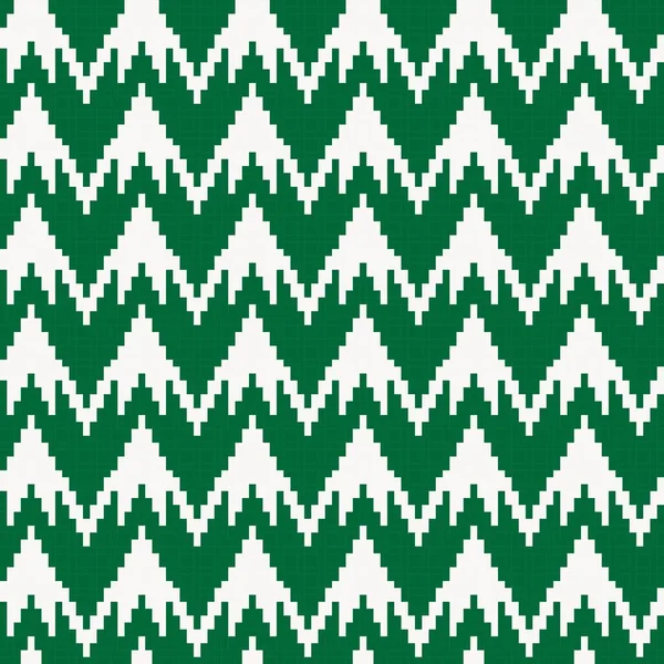 Yeşil Sembol Adası Örgü Moda Tekstili Grafikler Için Kusursuz Desen — Stok Vektör