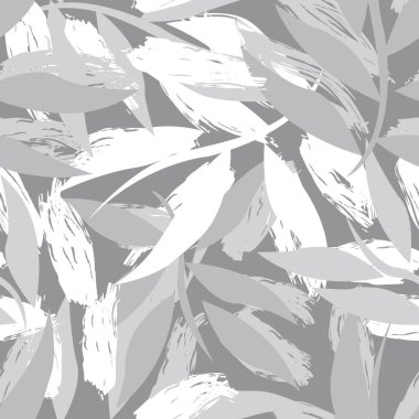 Moda tekstil, grafik ve el sanatları için tek renkli Tropikal Yaprak kusursuz desen tasarımı