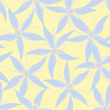 Moda tekstil, grafik, arkaplan ve el sanatları için renksiz çiçek desenli desen tasarımı