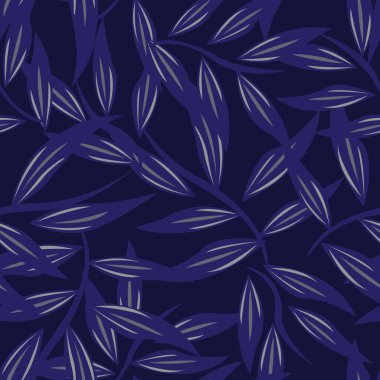 Moda tekstil, grafik ve el sanatları için Mavi Tropikal Yaprak kusursuz desen tasarımı