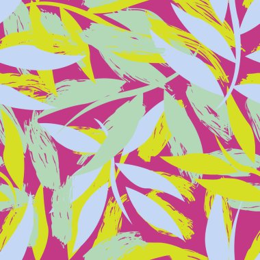 Moda tekstil, grafik ve el sanatları için renkli Tropikal Yapraksız desen tasarımı