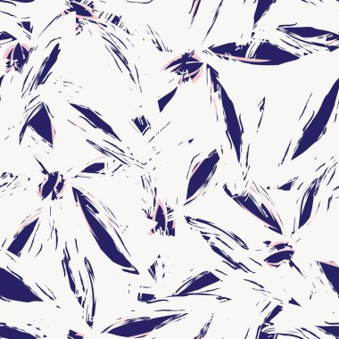 Moda tekstil, grafik, arka plan ve el sanatları için Mavi Soyut Çiçeksiz desenli tasarım