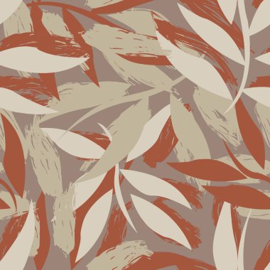 Tarafsız Renkli Tropikal Yaprak Moda tekstil, grafik ve el sanatları için kusursuz desen tasarımı