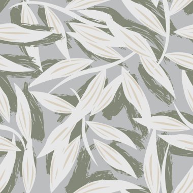 Tarafsız Renkli Tropikal Yaprak Moda tekstil, grafik ve el sanatları için kusursuz desen tasarımı