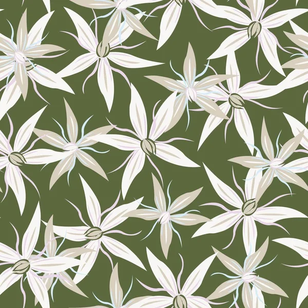 Neutrale Farbe Florales Nahtloses Muster Design Für Modetextilien Grafiken Hintergründe — Stockvektor